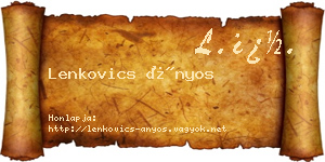 Lenkovics Ányos névjegykártya